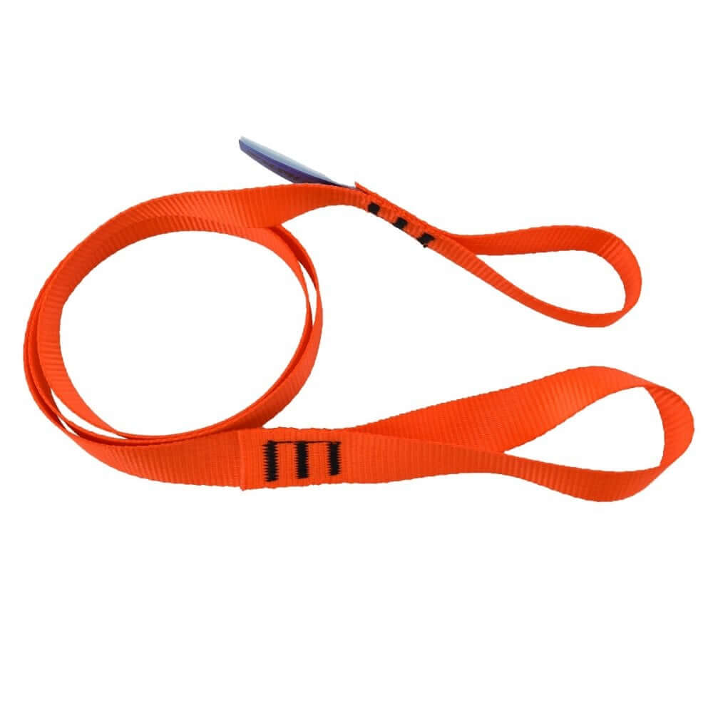 Harkie Webbing Chainsaw Strop 1.3m, durable tool for arborists, featuring two sewn eyes for secure chainsaw attachment.