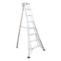 A silver Hendon GMF standard tripod ladder with telescopic third leg and rubber boots.