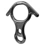 ISC Figure 8 aluminum climbing descender. Lightweight, durable belay device for controlled rope descent. Features a bent horn for secure locking. Silver/grey metal