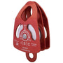 Large ISC double pulley aluminium in red, ideal for tree surgeons, heavy rigging and rescue operations.