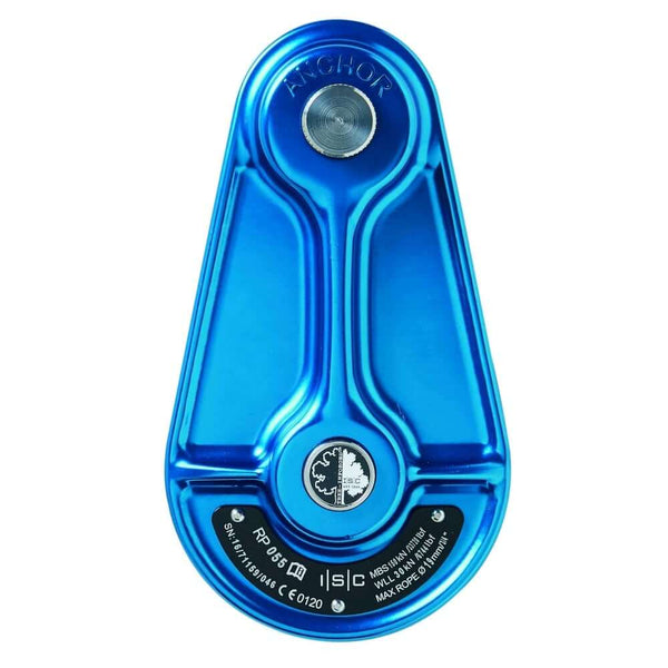 Medium Hot Forged Pulley 19mm in blue, designed for tree surgeons with optimal strength and durability.