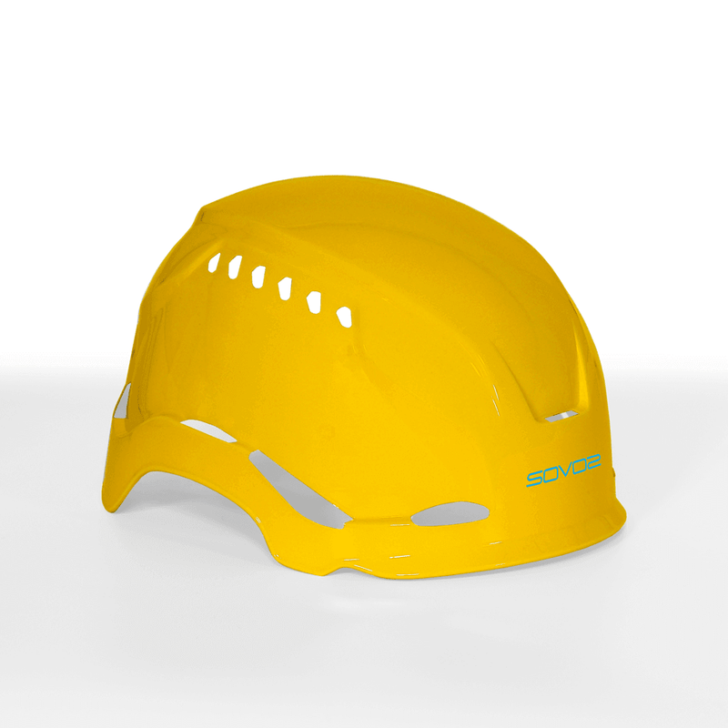 Yellow interchangeable helmet cover for Sovos S3200, ideal for tree surgeons seeking customizable safety gear.