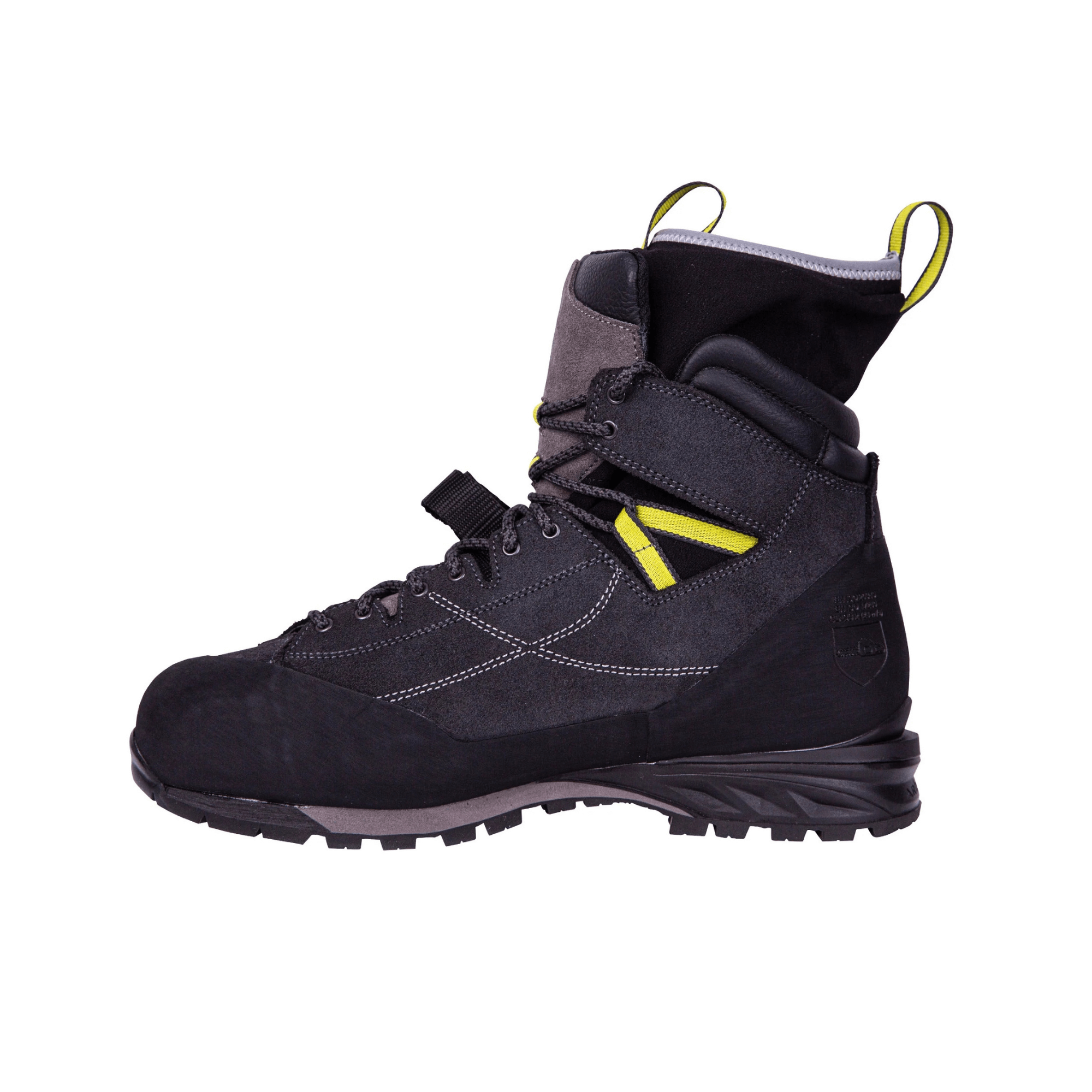 Arbortec Kayo Black Chainsaw Boots Class 2 for Tree Surgeons, featuring durable material and protective design.
