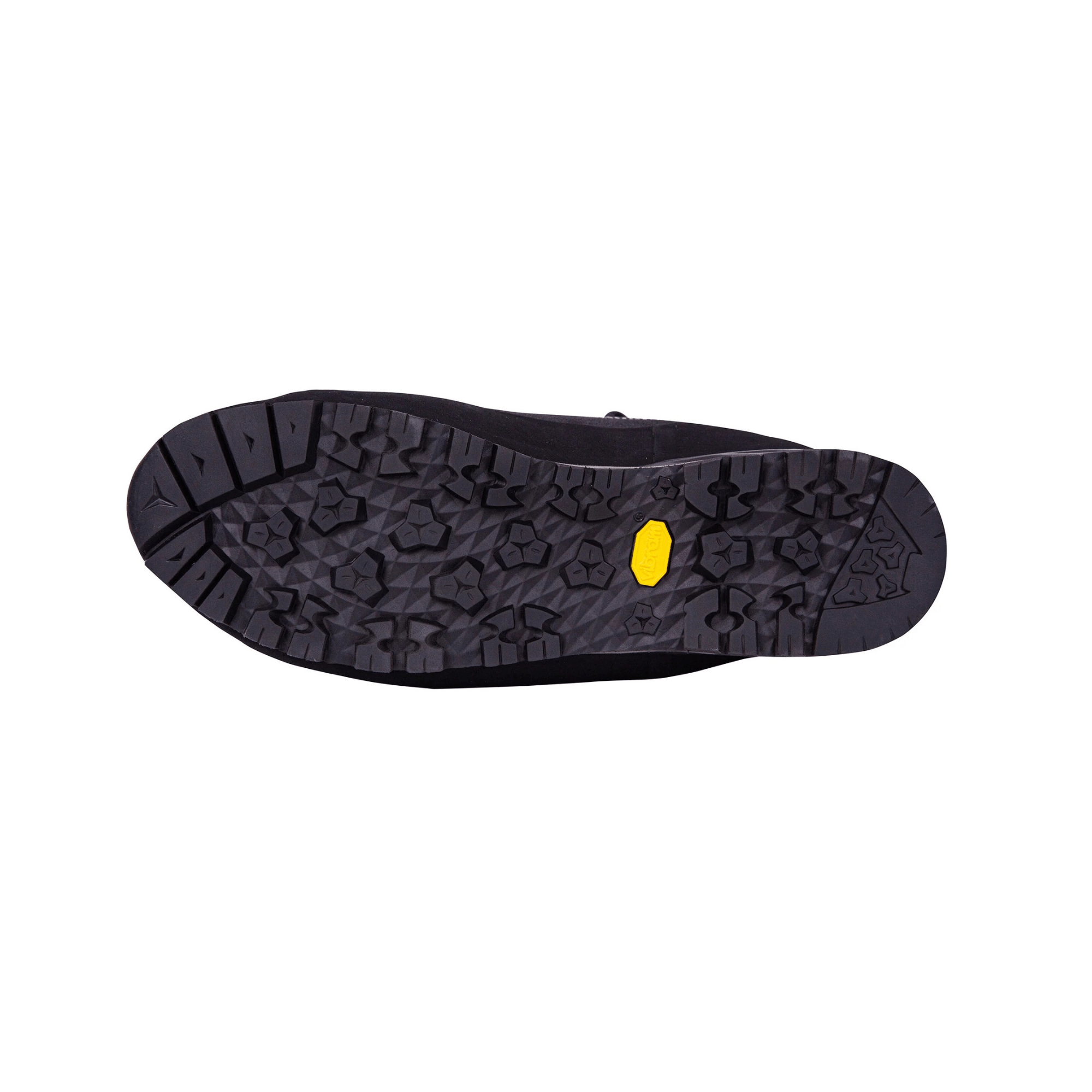Bottom view of Kayo Black Chainsaw Boots showing rugged outsole designed for tree surgeons.