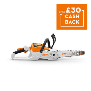 MSA 60 C-B Cordless Chainsaw 12" with cashback offer for tree surgeons, featuring lightweight design and powerful performance.