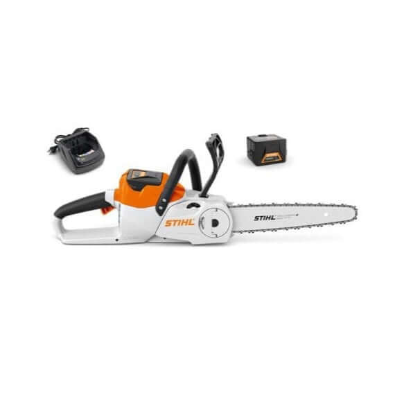STIHL MSA 60 C-B cordless chainsaw with battery, ideal for tree surgeons and landscaping tasks.