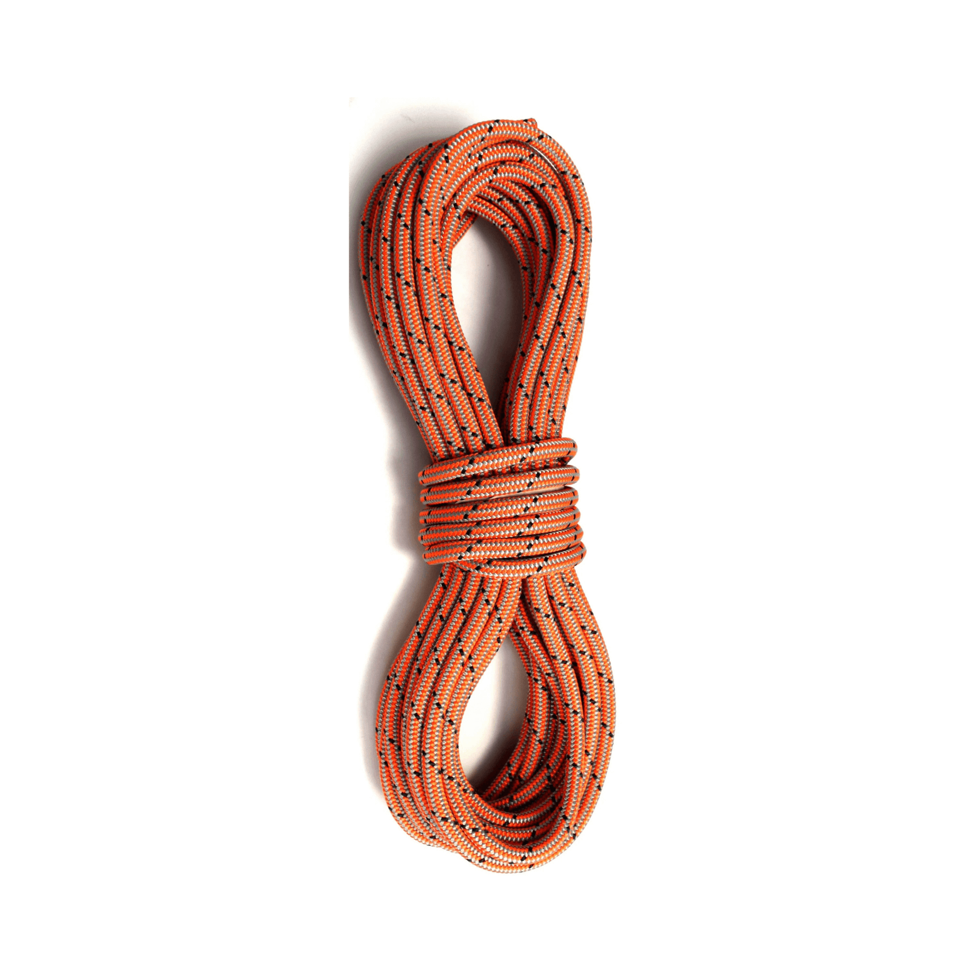 Vega Grey & Orange Climbing Rope 11.7mm coiled for climbing and arborist use, showcasing its lightweight design.