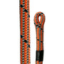 Close-up of Marlow Vega 11.7mm climbing rope in grey and orange, ideal for professional tree surgeons.