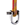 Notch Quickie steel shackle connected to a colorful climbing rope, ideal for tree surgeons and outdoor climbing enthusiasts.