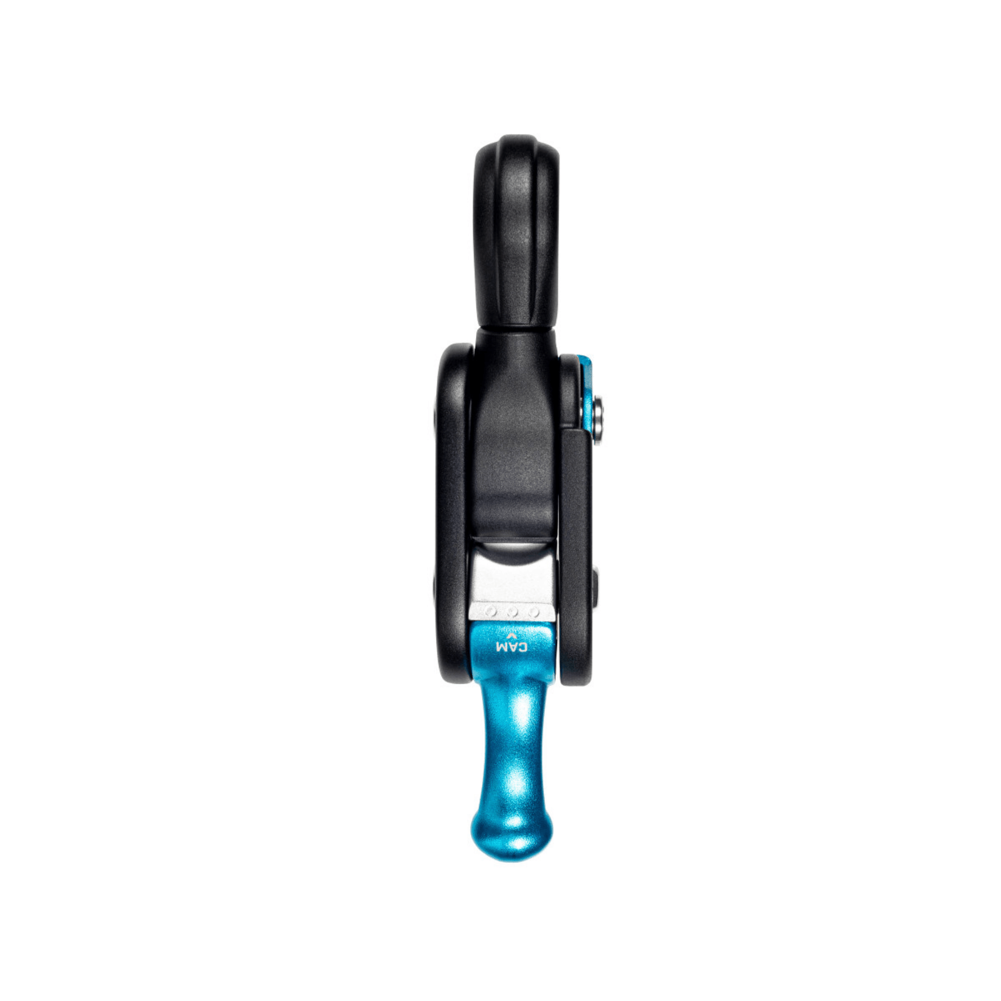 Glide Rope Grab side view showcasing its cam-based adjuster for arborist climbing systems.