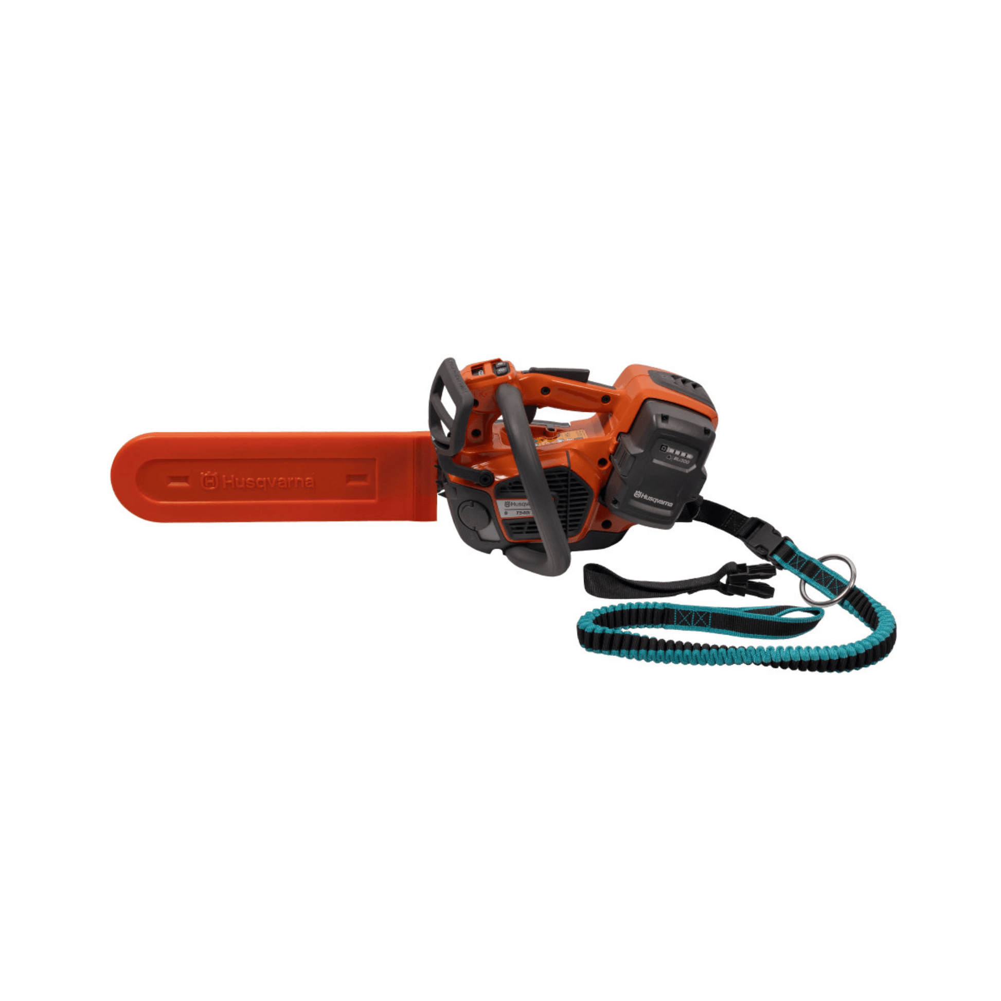 Modular Chainsaw Lanyard with a chainsaw securely attached, designed for arborist and tree climber safety.