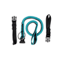 Modular Chainsaw Lanyard components including elastic cord and attachments for secure tethering.