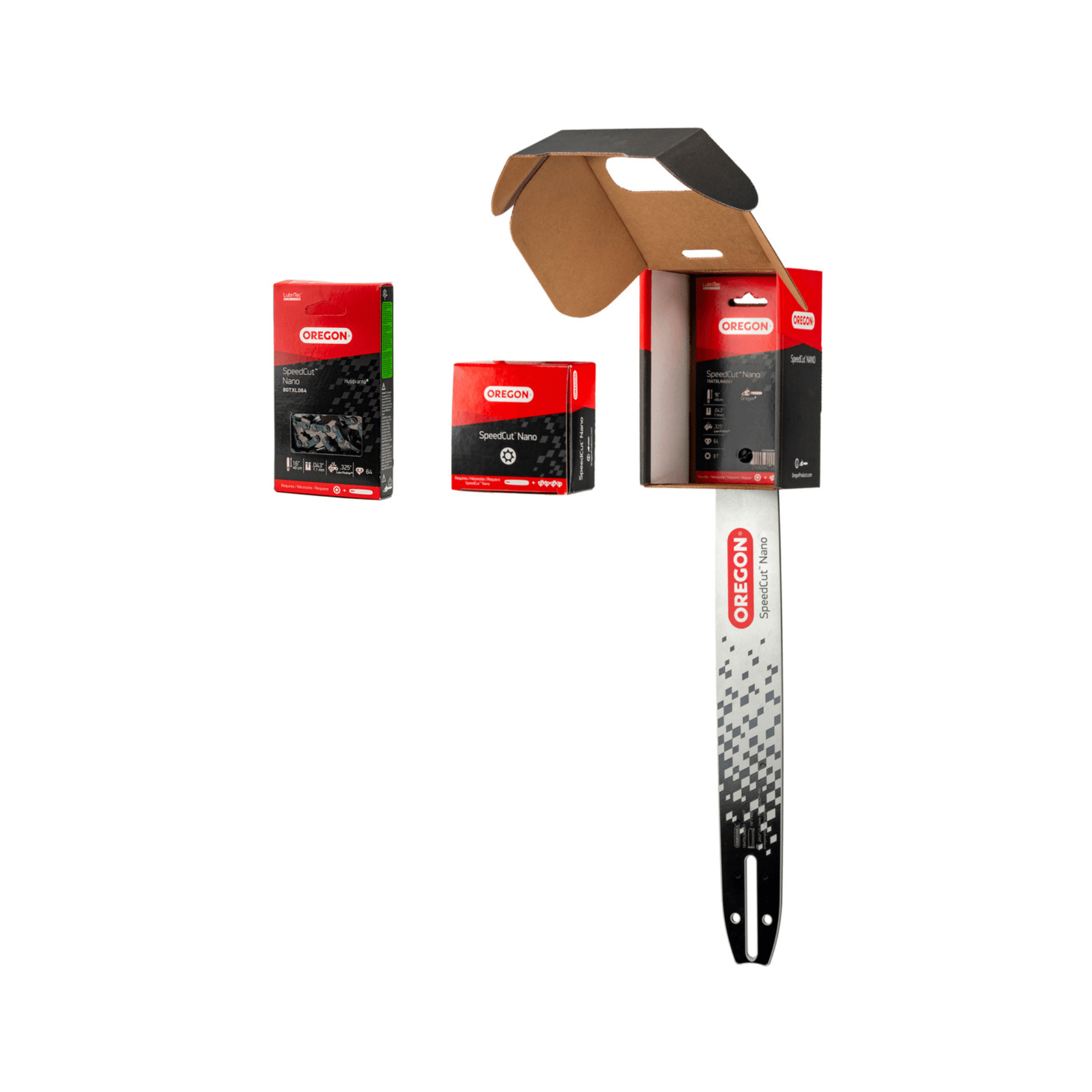 SpeedCut Nano Conversion Kit 12" Husqvarna 540 packaging including bar and chain components.