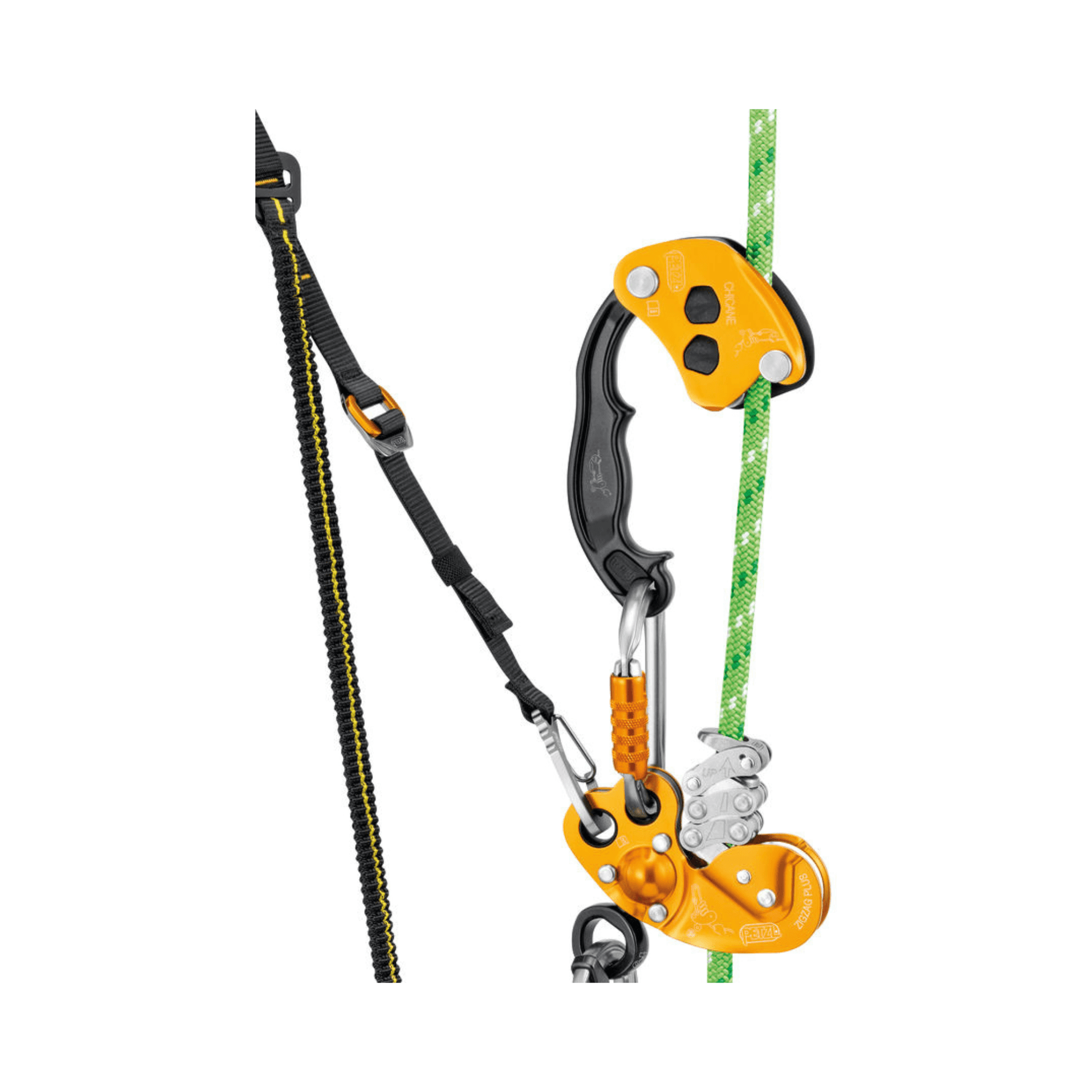 PETZL Knee Ascent Clip for ZigZag, an essential tool for tree surgeons, enhancing climbing efficiency on a single rope.