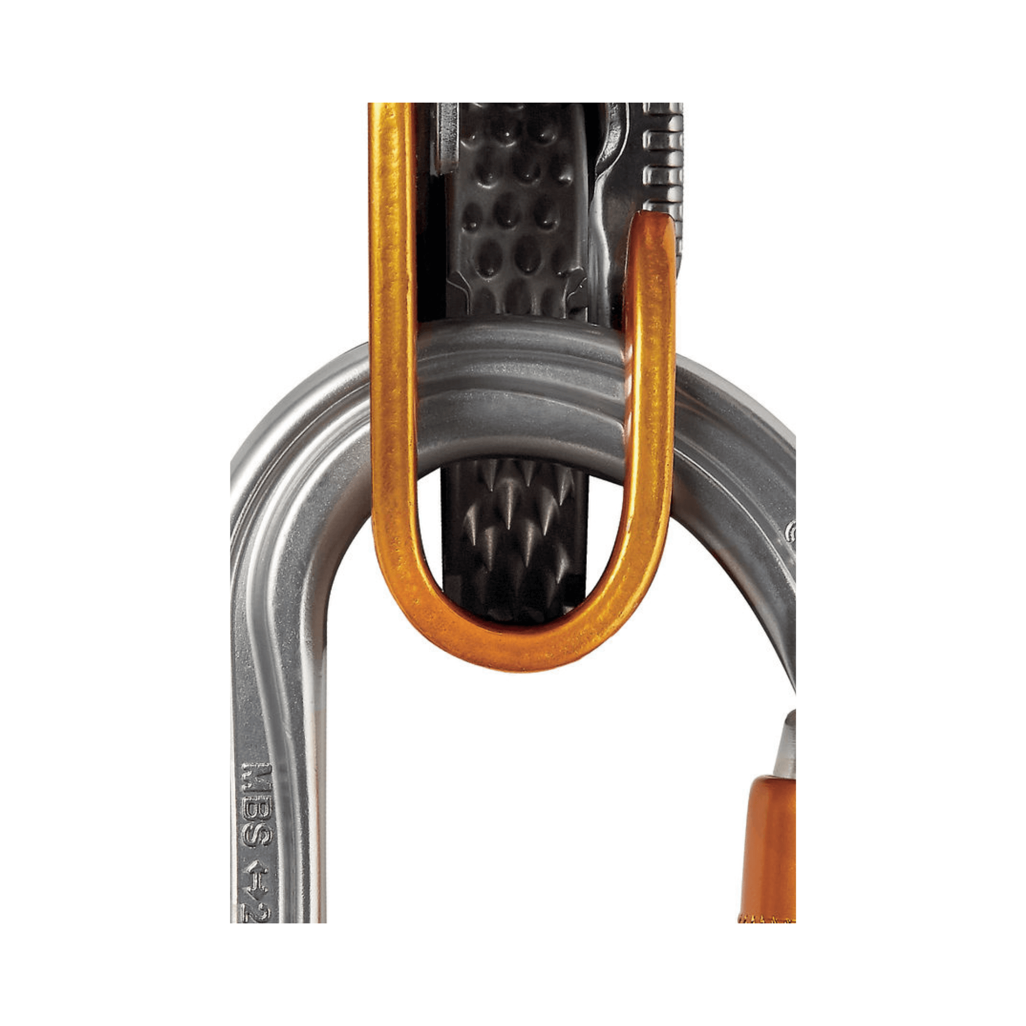 Close-up of the OK Lightweight Oval Aluminium Carabiner showcasing its design and features.