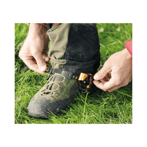 Using the PETZL PANTIN CLICK Foot Ascender on a boot, designed for tree surgeons and arborists.