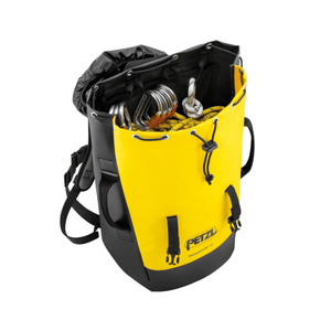 Petzl Transport 45 litre rope bag with gear, designed for tree surgeons and outdoor professionals.