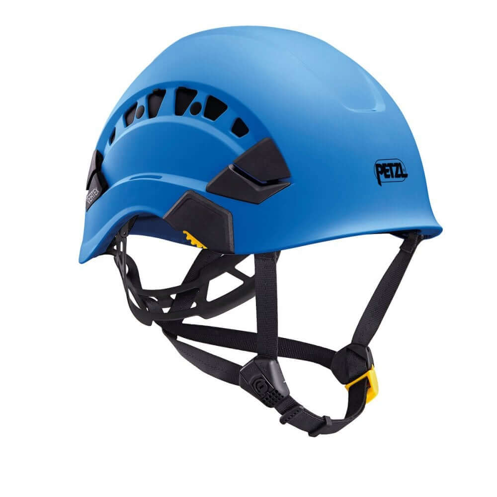 Petzl Vertex Vent Climbing Helmet in blue, designed for tree surgeons and outdoor work at height.