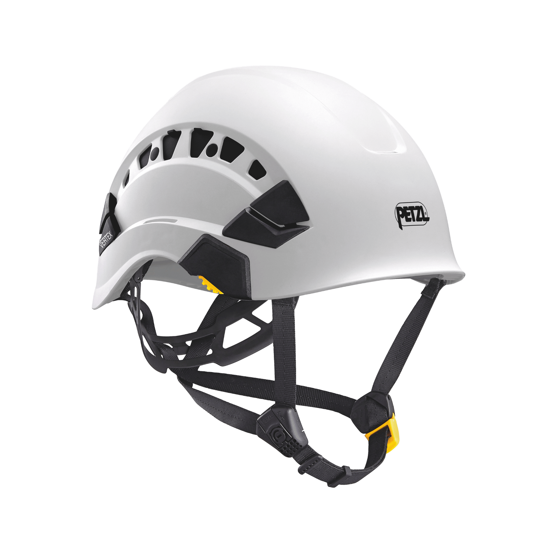 Petzl Vertex Vent climbing helmet for tree surgeons, featuring ventilation and secure fit systems, ideal for work at height.