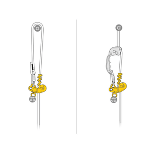 Diagram of PETZL ZIGZAG PLUS mechanical Prusik showing high-efficiency swivel for tree surgeons.