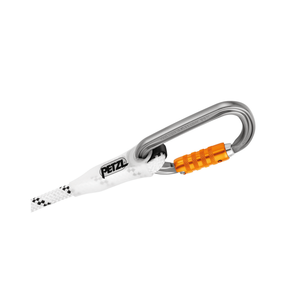 Petzl Grillon adjustable lanyard assembly with a carabiner, ideal for tree surgeons and work positioning.