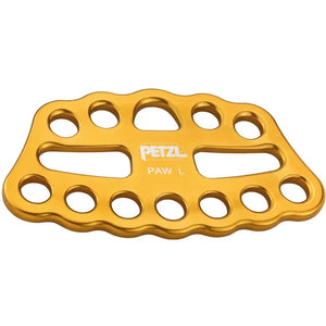 PETZL PAW L rigging plate in gold, ideal for tree surgeons and multi-anchor setups.