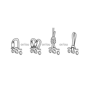 Illustration of PETZL PAW rigging plate setups for Tree Surgeons, showing various knot and anchor configurations.