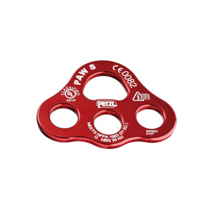 Petzl PAW Rigging Plate in red, ideal for tree surgeons and multi-anchor setups in workstations.