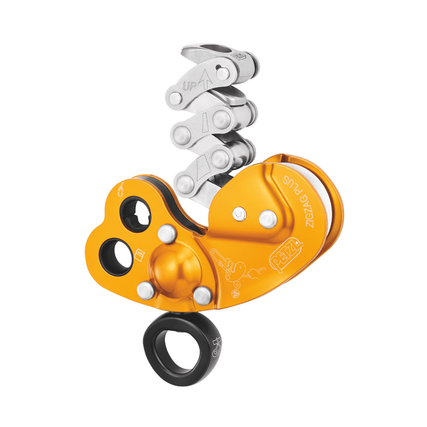 Petzl Zigzag Plus mechanical Prusik for tree surgeons, featuring a high-efficiency swivel and innovative design for climbing.