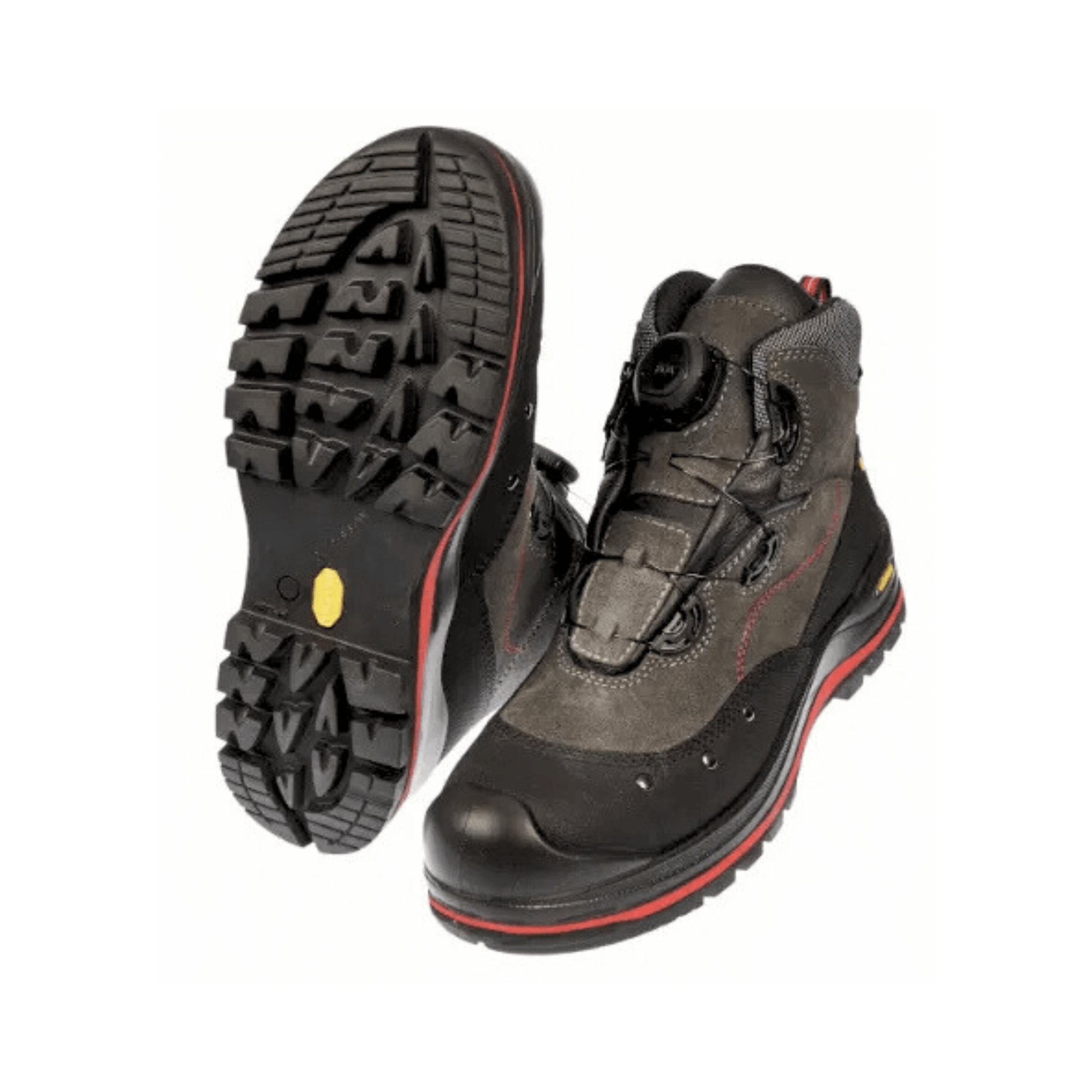 PFANNER Boa Bau S3 Safety Work Boots. Black, durable, waterproof. Features steel toe cap, puncture protection, and Boa lacing system for quick, secure fit
