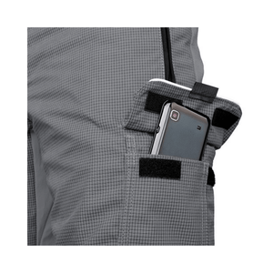 Close-up of the pocket design on Pfanner Ventilation Chainsaw Trousers Type C, featuring a phone holder.