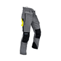 Ventilation Chainsaw Trousers Type A in gray with black and yellow accents, designed for arborists and forestry professionals.