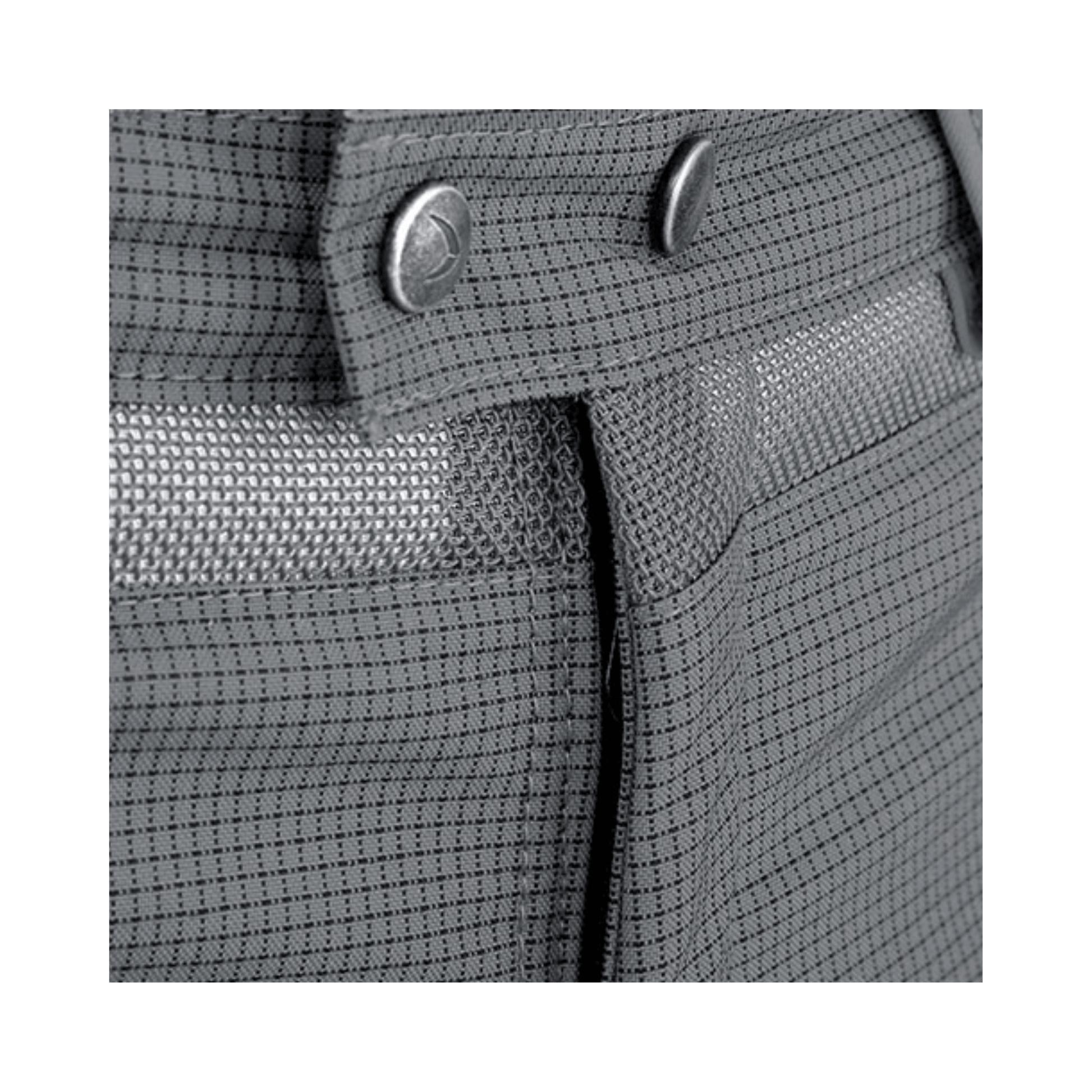 Close-up of Pfanner Ventilation Chainsaw Trousers Type A highlighting Gladiator fabric and breathable mesh.
