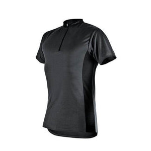Pfanner Zip Neck Short Sleeve Shirt in Grey for Tree Surgeons, designed for comfort and performance during outdoor activities.