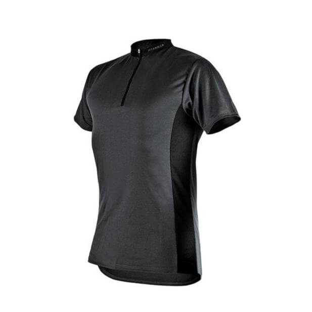 Pfanner Zip Neck Short Sleeve Shirt in Grey for Tree Surgeons, designed for comfort and performance during outdoor activities.