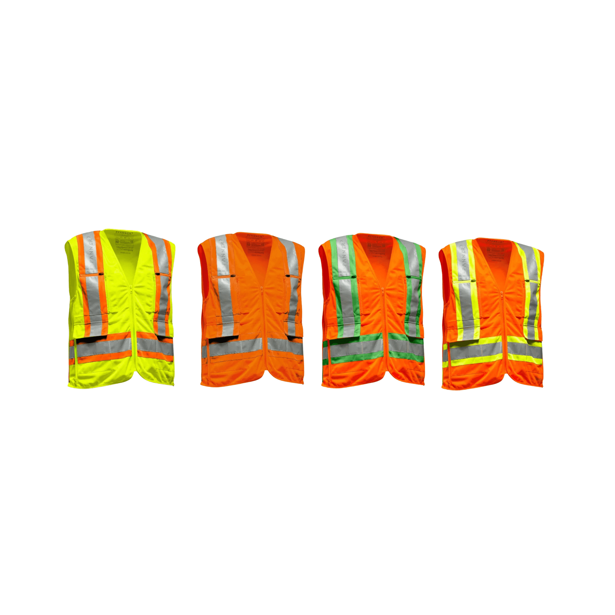 Zip4Fit Hi-Vis Vest in yellow and orange, ideal for tree surgeons and arborists with a perfect adaptive fit.