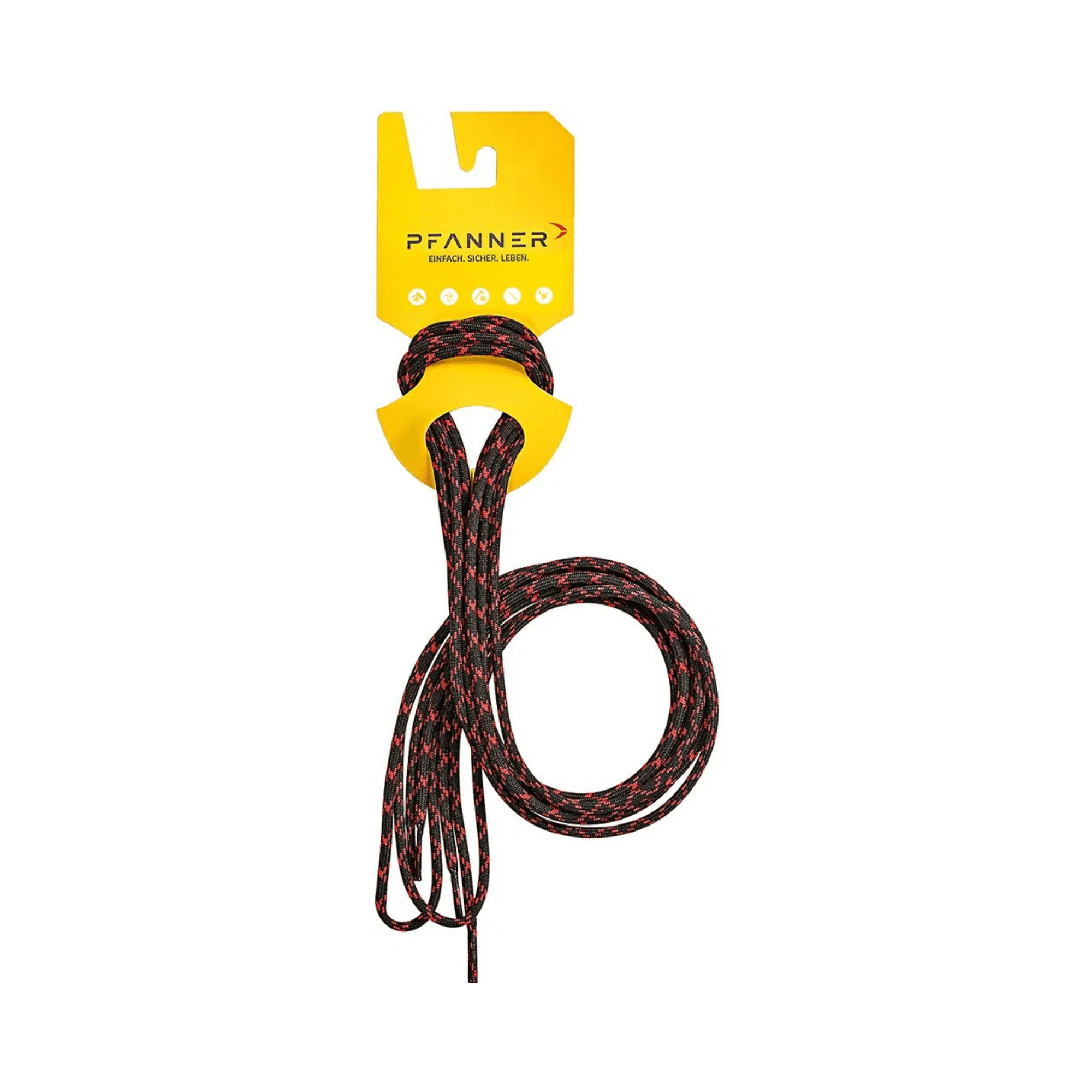 Pfanner Replacement Chainsaw Boot Laces, 210cm, heat-resistant, ideal for tree surgeons, black and red color.