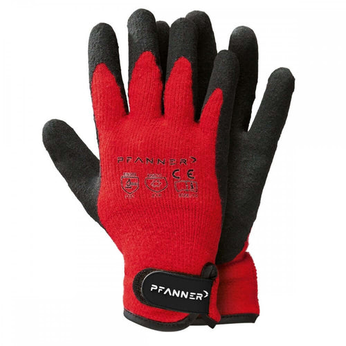 Pfanner StretchFlex Ice Grip Work Gloves designed for tree surgeons, featuring durable grip and warm fleece lining.