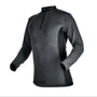 Grey Pfanner zip neck long sleeve shirt. Technical fabric, high collar with zip, fitted style. Suitable for outdoor work or layering