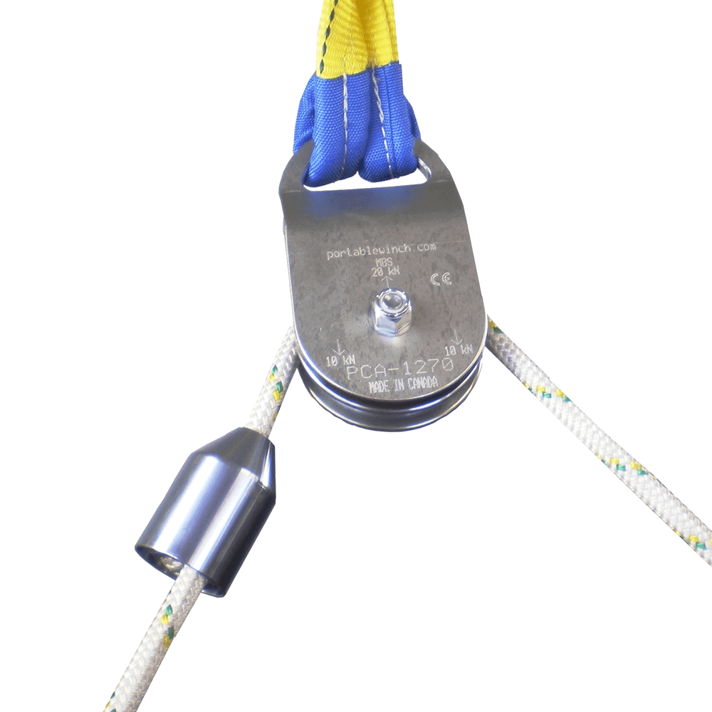Automatic Rope Release system with pulley for tree surgeons, ensuring efficient log handling and operations.