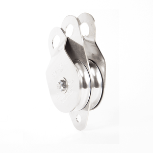 Double swing side pulley sheave 100mm for tree surgeon use, featuring stainless steel construction and aluminum sheaves.