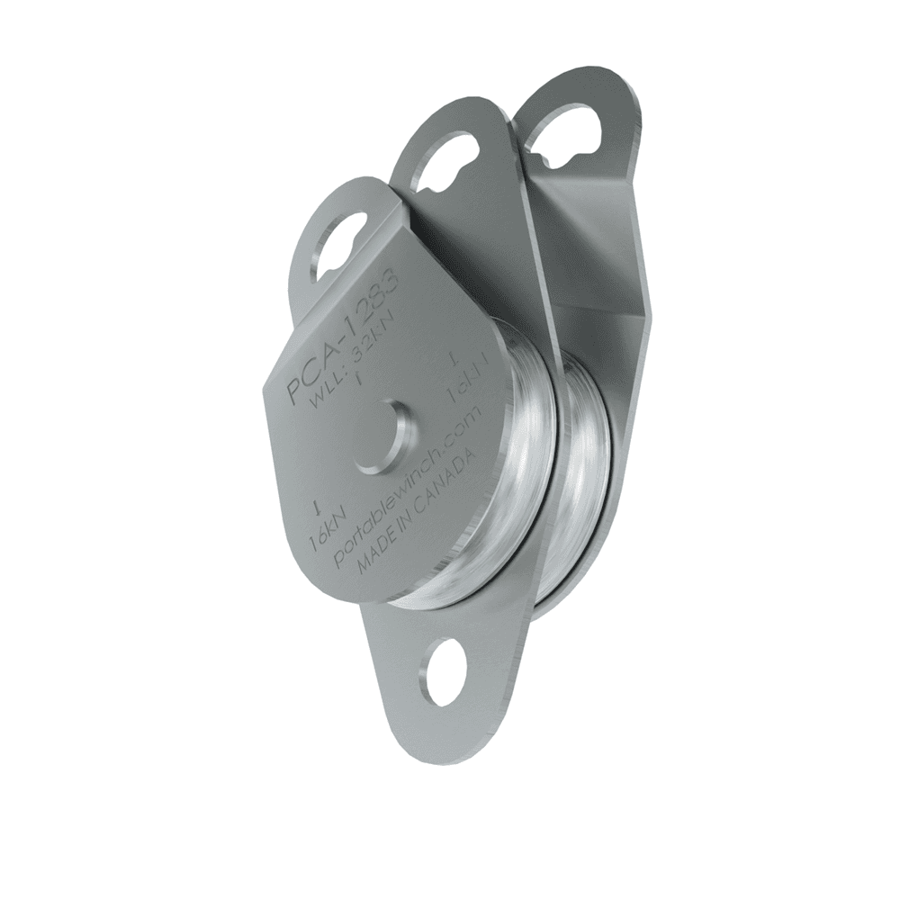 Double Swing Side Pulley Sheave 76mm for efficient hauling and rigging, perfect for tree surgeons and outdoor adventures.