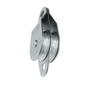 A silver-colored double swing side pulley sheave, 76mm in diameter, typically used for hauling or hoisting heavy loads.