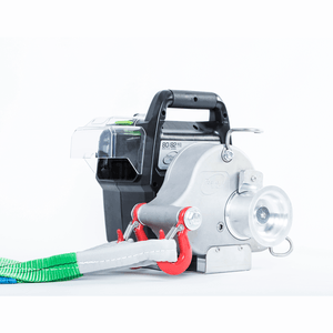 PCW3000-LI-K Battery Winch Kit with cable and hook, designed for hauling heavy loads up to 1000kg for tree surgeons.