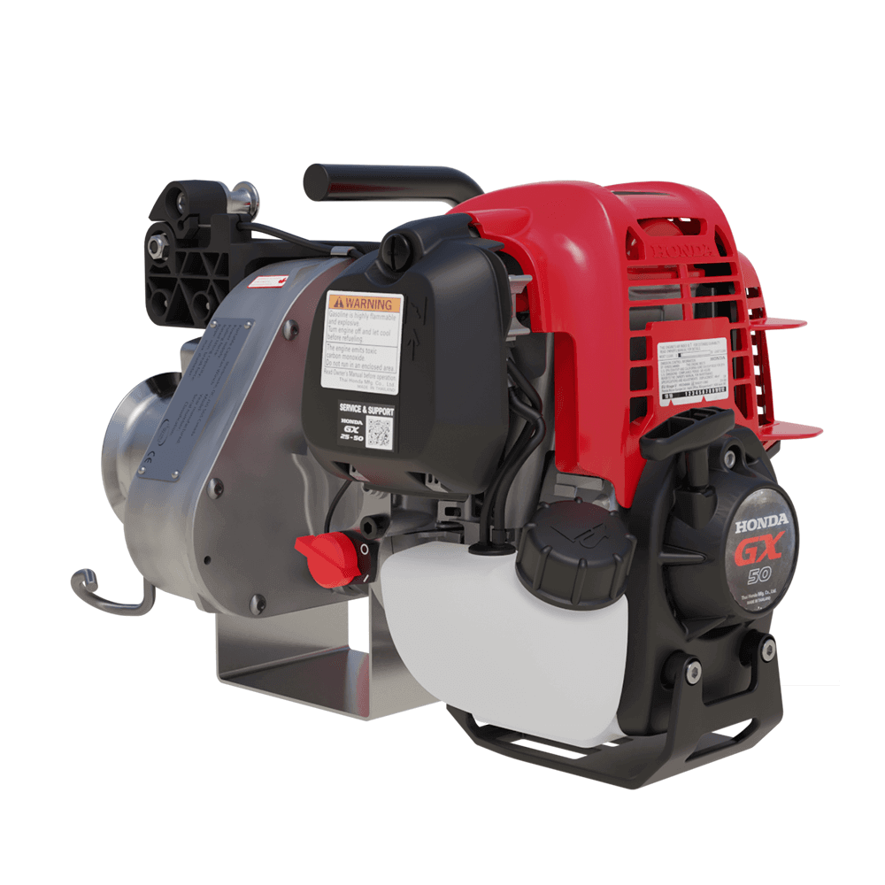 Portable winch engine featuring a Honda GX50 4-stroke motor designed for heavy-duty pulling tasks.