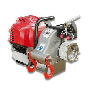 PCW4000 petrol pulling winch with a Honda engine, designed for heavy-duty pulling tasks by tree surgeons.