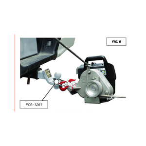 Portable Winch Anchor Plate connected to vehicle for off-road recovery and towing, including PCA-1261 components.