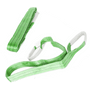 A green polyester sling with a white attachment point, displayed against a white background.