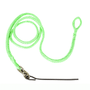 A green rope choker with a metal rod and a loop at the end, designed for use with a winch or for rigging purposes.