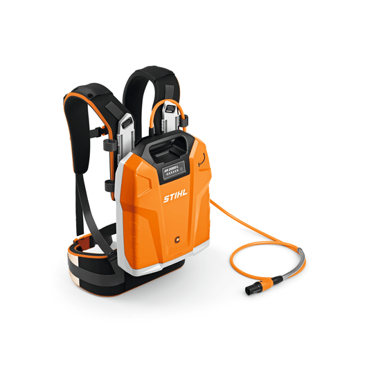 STIHL AR 2000 L Battery Set designed for tree surgeons and arborists, featuring a sleek backpack design.